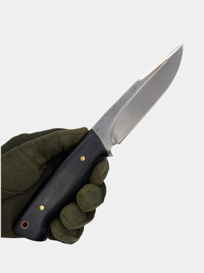 Нож охотничий Перо Б., сталь Х12МФ кованая, клинок цельный, рукоять граб (г. Кизляр) нож волк сталь хв5 граб