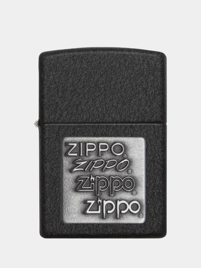 Зажигалка бензиновая Zippo 363, серебристая эмблема (покрытие Black Krackle) зажигалка zippo mossy oak® break up infinity