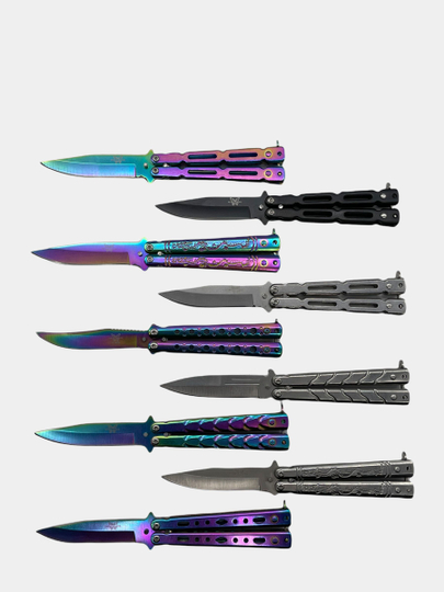 Нож бабочка малая, балисонг CS GO, сталь 420, разные цвета (777) тренировочный нож бабочка балисонг cs go градиент