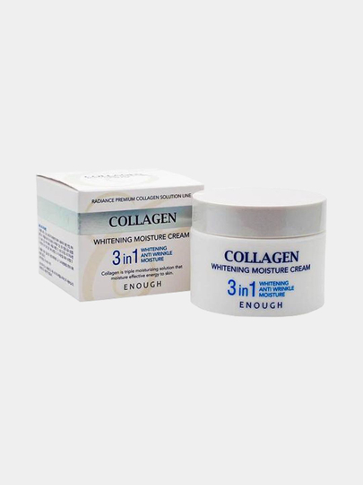 Ночные кремы Крем увлажняющий для лица с коллагеном Collagen 3 In 1 Whitening Moisture Cream Enough